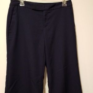 Banana Republic Wide Leg Navy Business Casual Blue Dress Pants Women's 4P